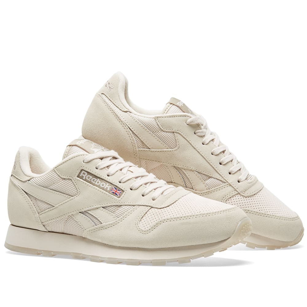 Reebok leather trainers in beige bs8893 clearance