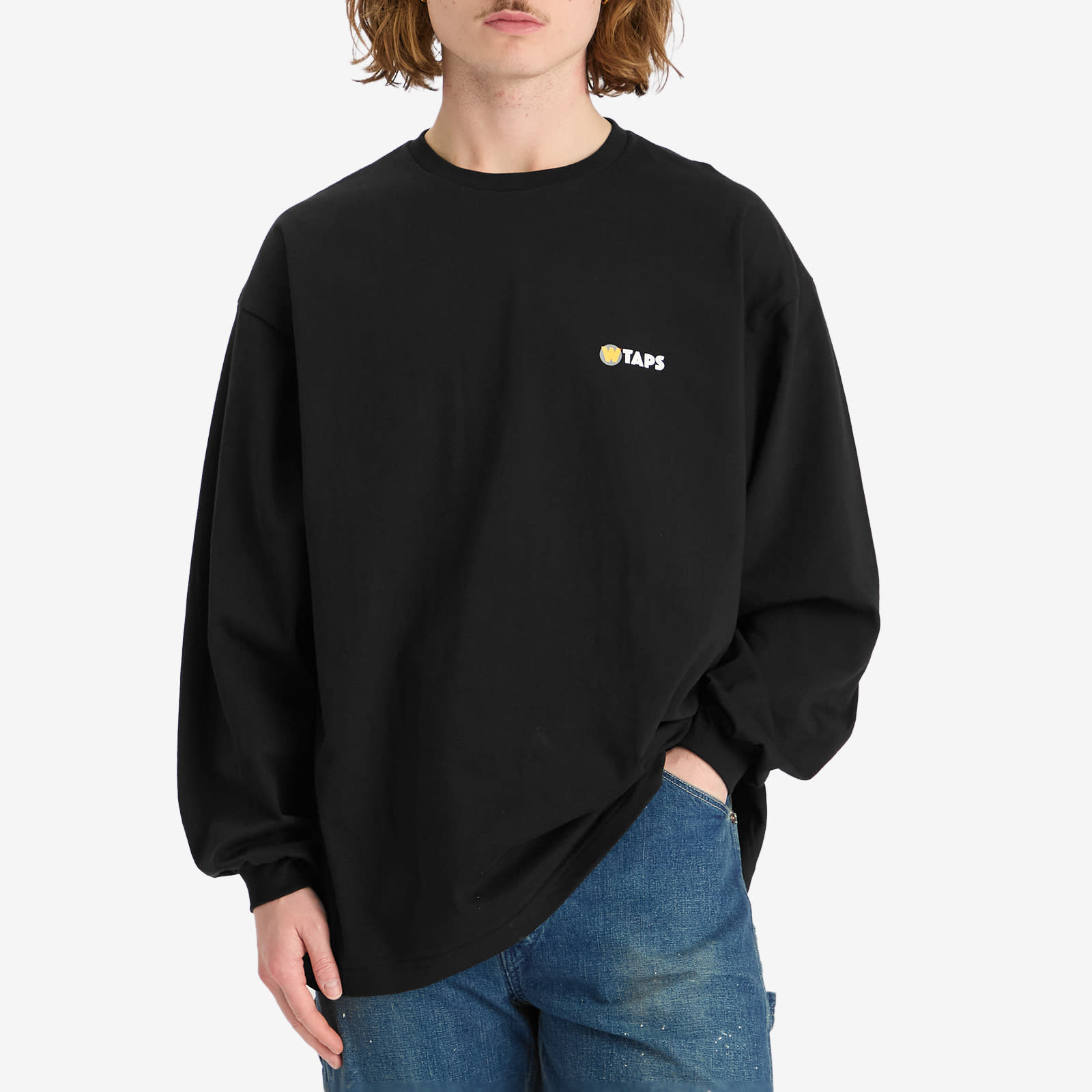 トップス WTAPS TNNL /LS / COTTON 242ATDT-LTM04S WTAPS Men's TNNL Long Sleeve T-Shirt Black - Curated Menswear