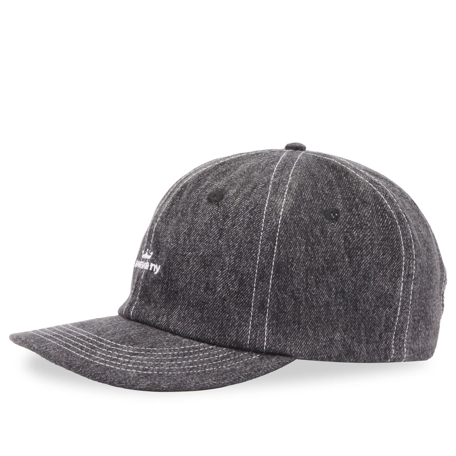 AWAKE NY クラウンロゴ デニムキャップ ブラック コットン100％ Crown-Logo-Denim-Hat---Black-