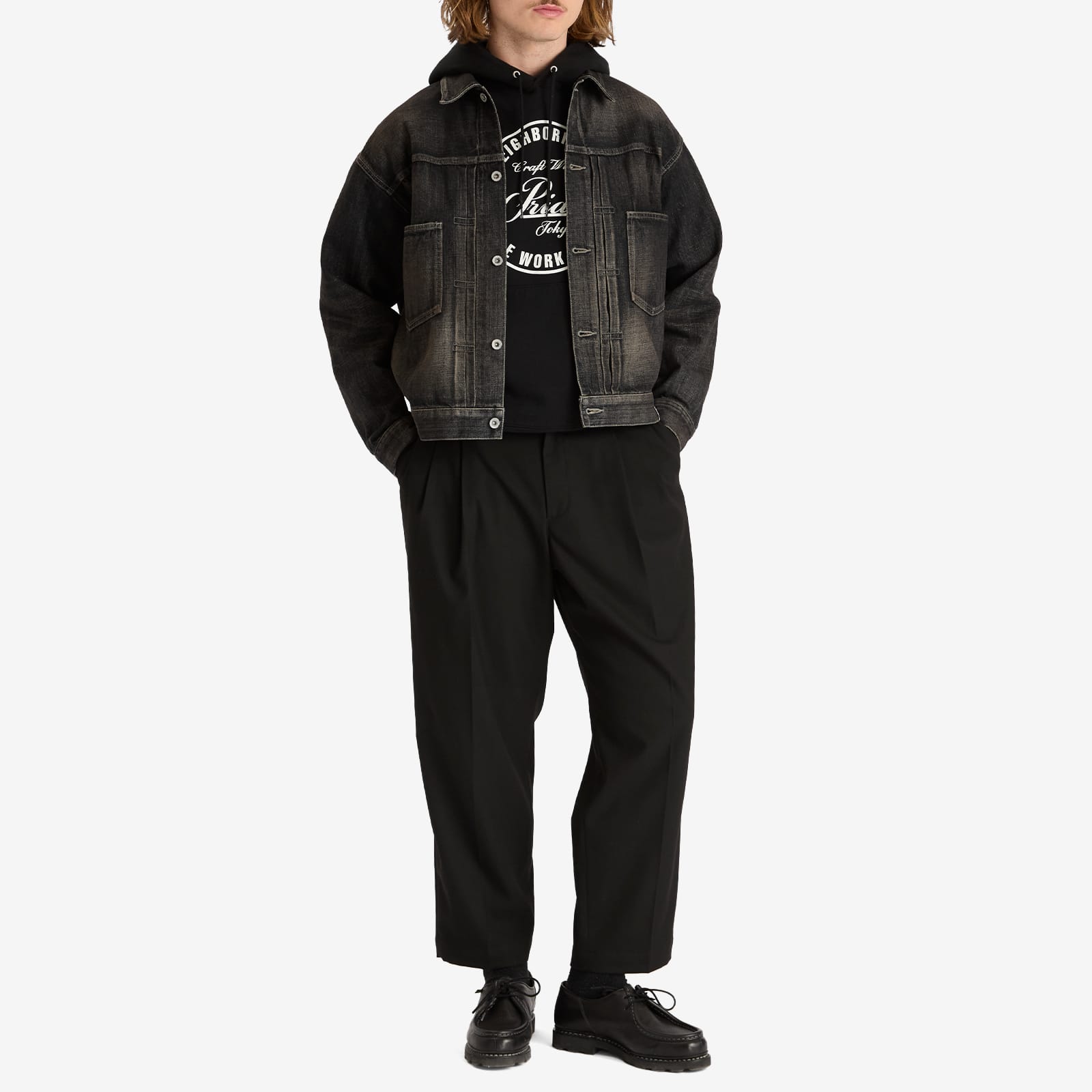Neighborhood Men's Washed Denim Type-2 Jacket Black - Curated Menswear