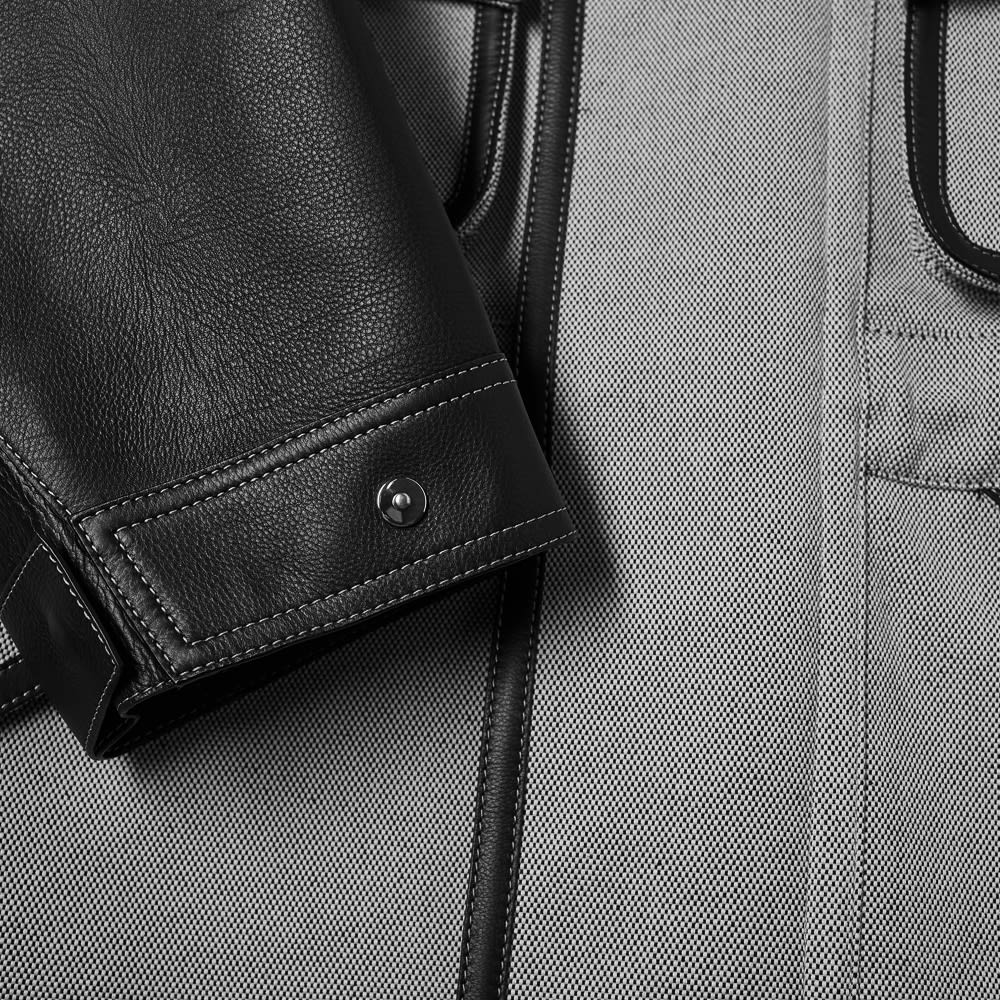 Burberry Hooded Canvas & Leather Jacket Black END. (BE)