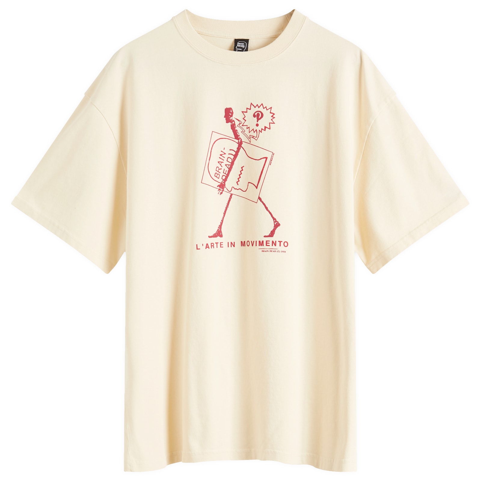 Brain Dead Men's Movimento T-Shirt Cream - Curated Menswear