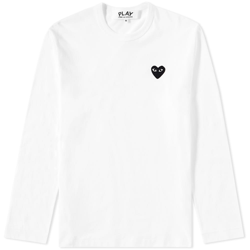 Comme des Garcons Play Long Sleeve Tee White & Black | END.