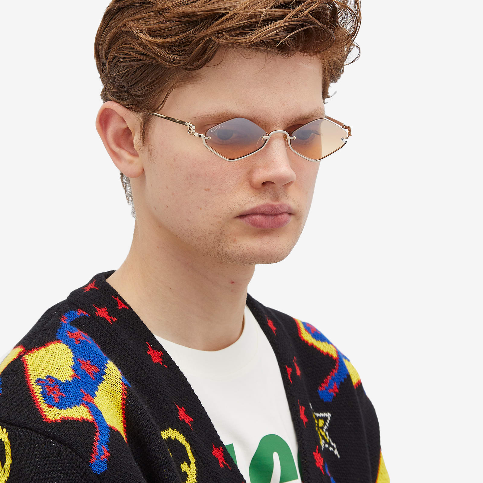 サングラス GUCCI Gucci - GG1604S - 003 gold gold orange Gucci GG1604S 003 Sunglasses Gold Gold - eye-oo.com