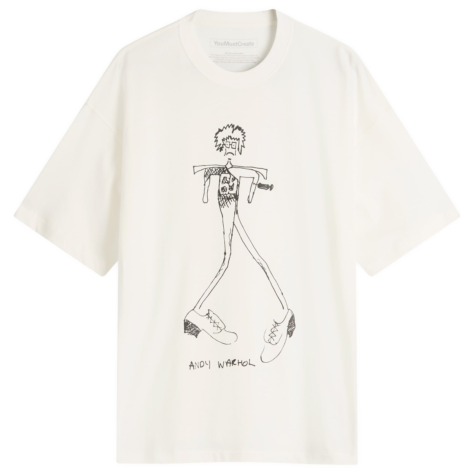 Ymc Men's White X Bat Girls & Acid Boys Andy Warhol T-Shirt