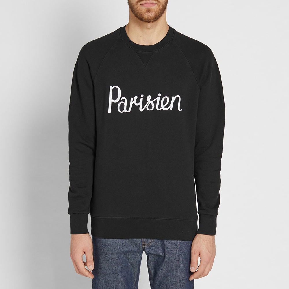 Maison Kitsuné Parisien Crew Sweat Black & White | END. (US)