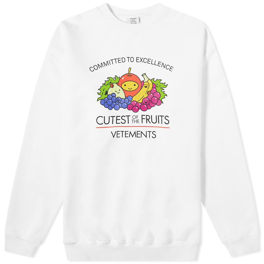 VETEMENTS Cutest Of The Fruits Oversized Crew Sweat White END.