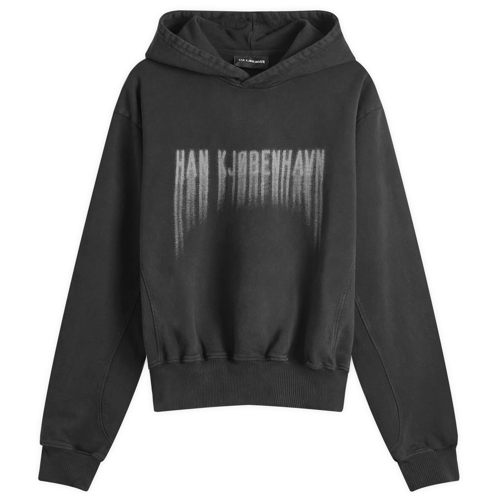 【関税込み】Han Kjobenhavn ブラック Faded Logo フーディ Han Kjobenhavn Faded Logo Boxy Hoodie Black | END. (FR)