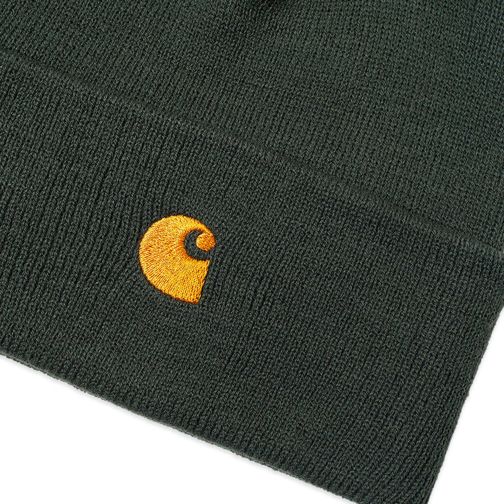Carhartt WIP Chase Beanie Dark Teal & Gold END.