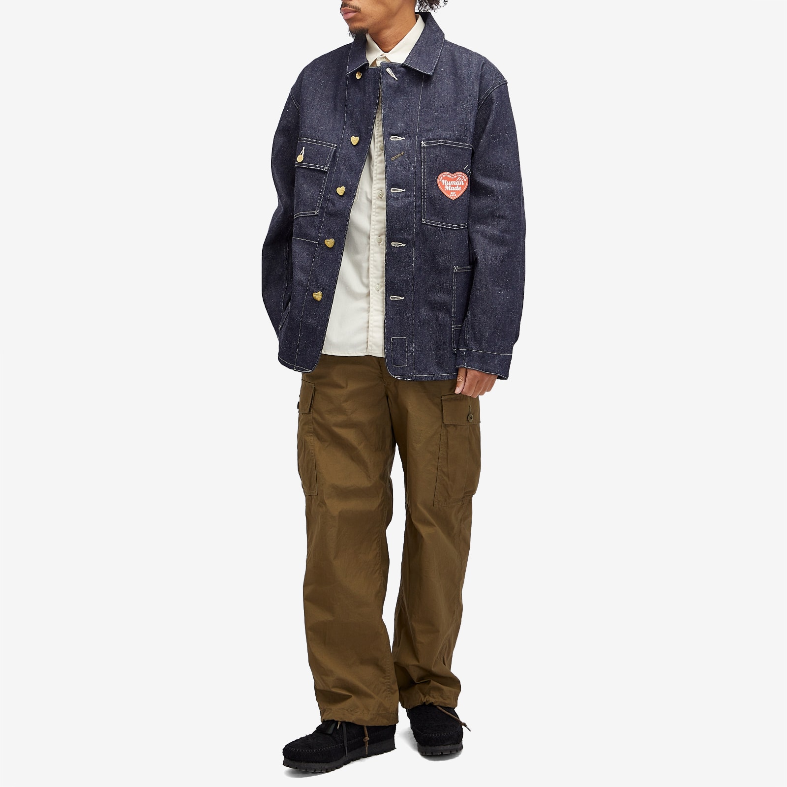 Human Made Men's Denim Coverall Jacket Indigo - Curated Menswear