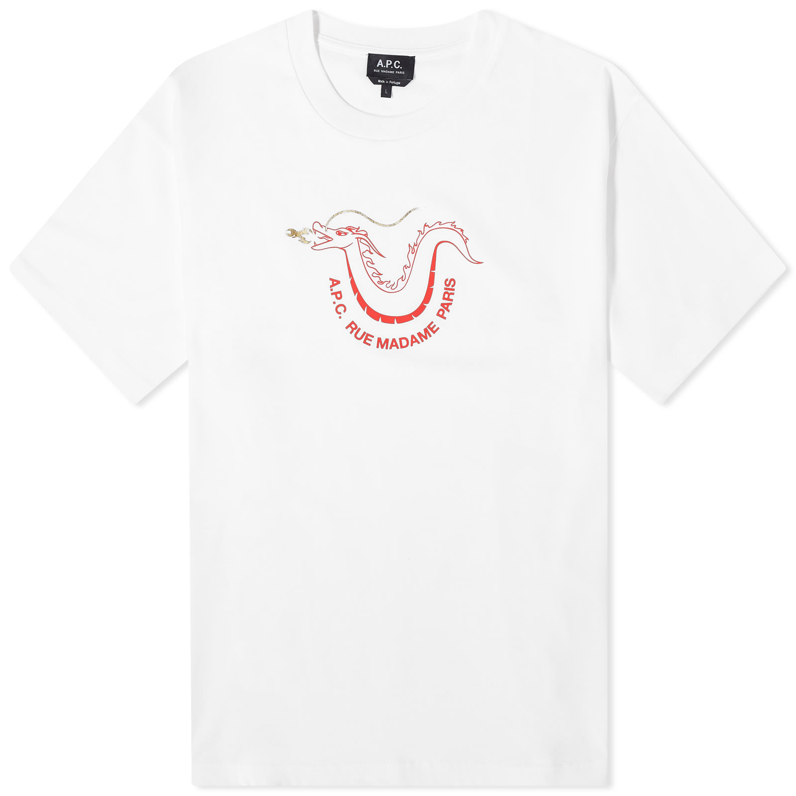 ★A.P.C.★Fire 半袖 Tシャツ A.P.C. CNY Fire T-Shirt White | END. (US)