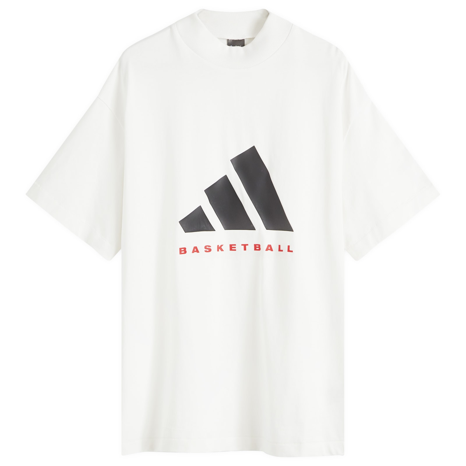 Adidas Basketball T-Shirt Cloud White, Black & Red | END. (US)