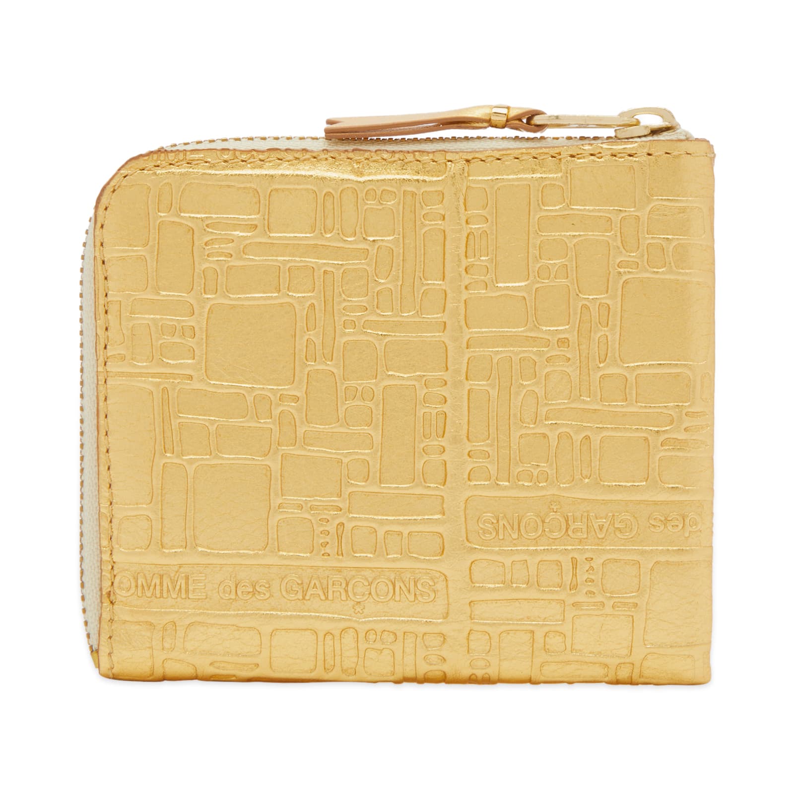 Comme des Garcons SA3100EG Embossed Logo Wallet Gold