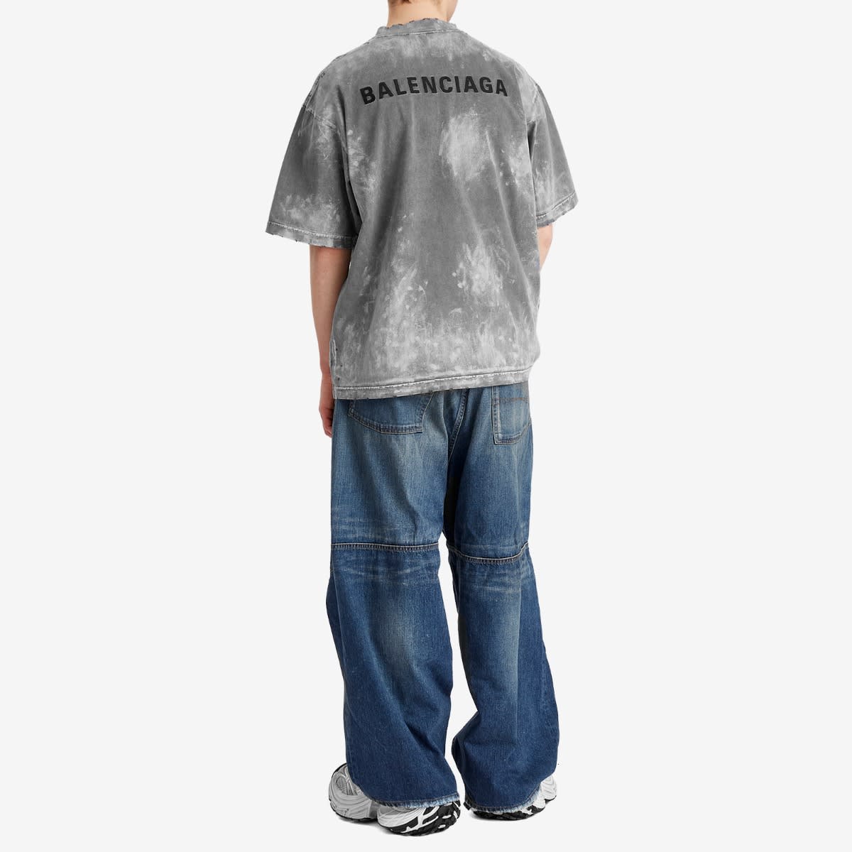 Balenciaga Men's Vintage Paint Splatter Medium Fit T-Shirt