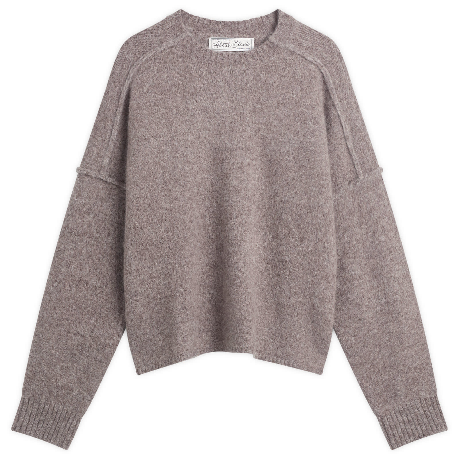 about:blank Men’s Exposed Mock Neck Jumper Biscuit