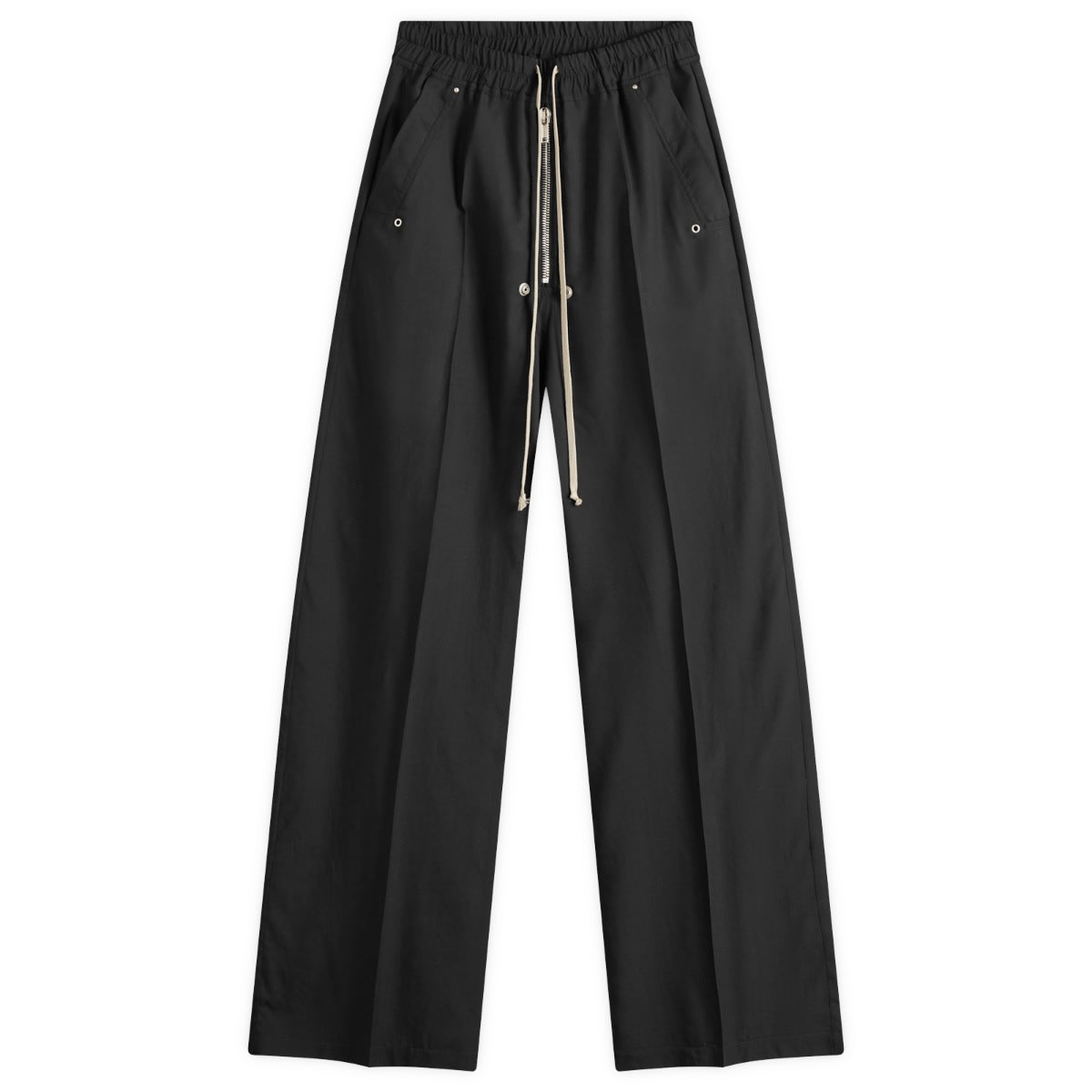 Rick Owens Men's Black Wide Wool Bela Trousers