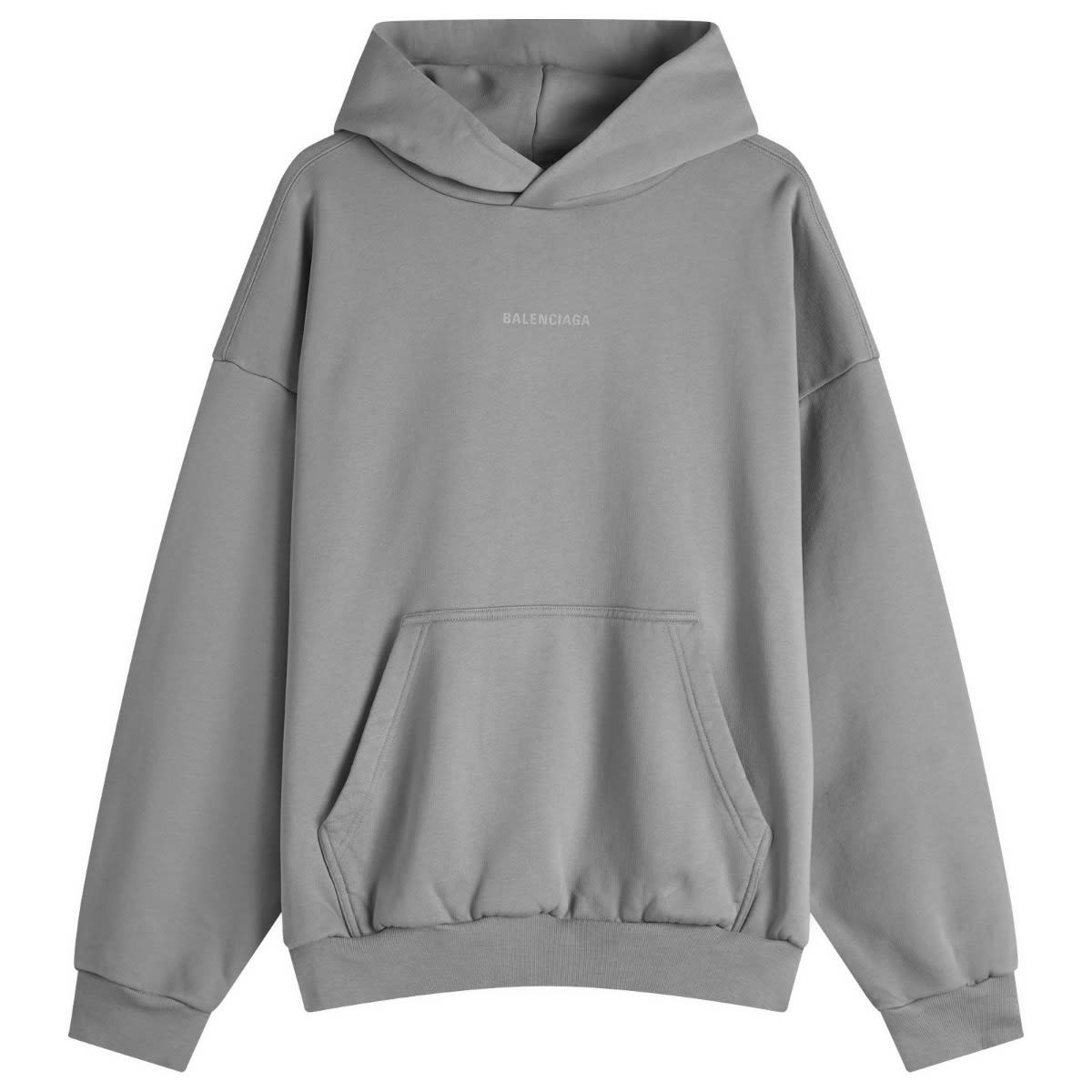 Balenciaga BB Back Reflective Medium Fit Hoodie Grey