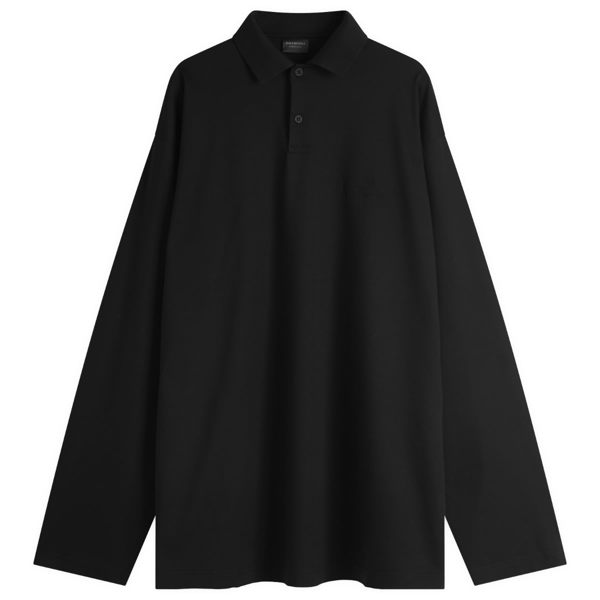 BALENCIAGA カラ付き長袖ホロシャツ 806144TRVW4 1000 Balenciaga BB Long Sleeve Polo Black | END. (AR)