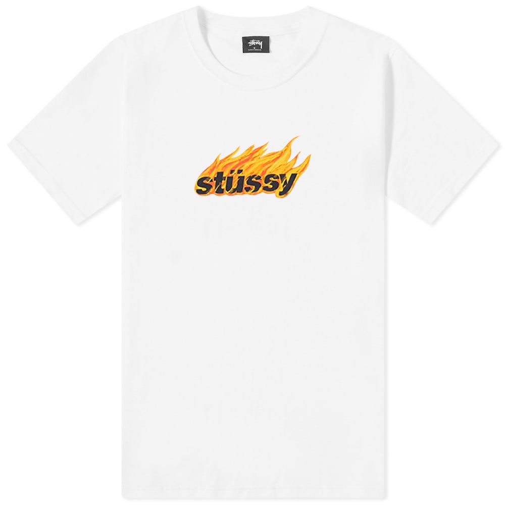 Stussy Flames T-Shirt White | END.