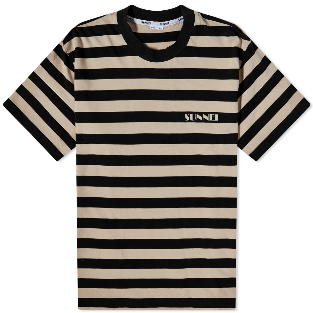 【SUNNEI】Classic Small Logo Stripe Short Sleeve T-Shirt STRIPED SHORTSLEEVE SHIRT / azure & off white – SUNNEI