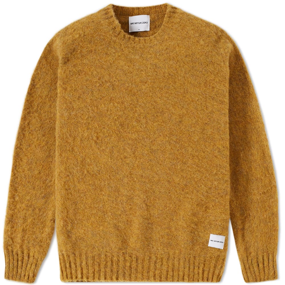 MKI Brushed Shetland Crew Knit Yellow Ochre | END.