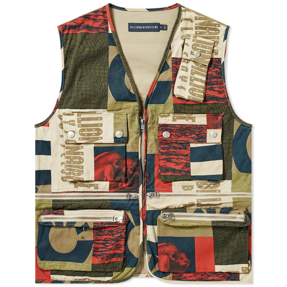 Exploring idyllic fishing ports on their latest expedition, Billionaire Boys Club's latest collection - dubbed "Water is Life" - presents this fishing-inspired vest. Perfect for making a statement, the sleeveless silhouette is equipped with multiple pockets to the front and back, ensuring plenty of space for your necessities. Whether thrown over a tee or a sweat, this graphic-heavy design can be worn all-year round – come rain or shine. 

100% Cotton
Zip Closure
Flap Pocket 
2 Chest Pockets
4 Zip Pockets
Back Toggle Pocket
Printed Branding