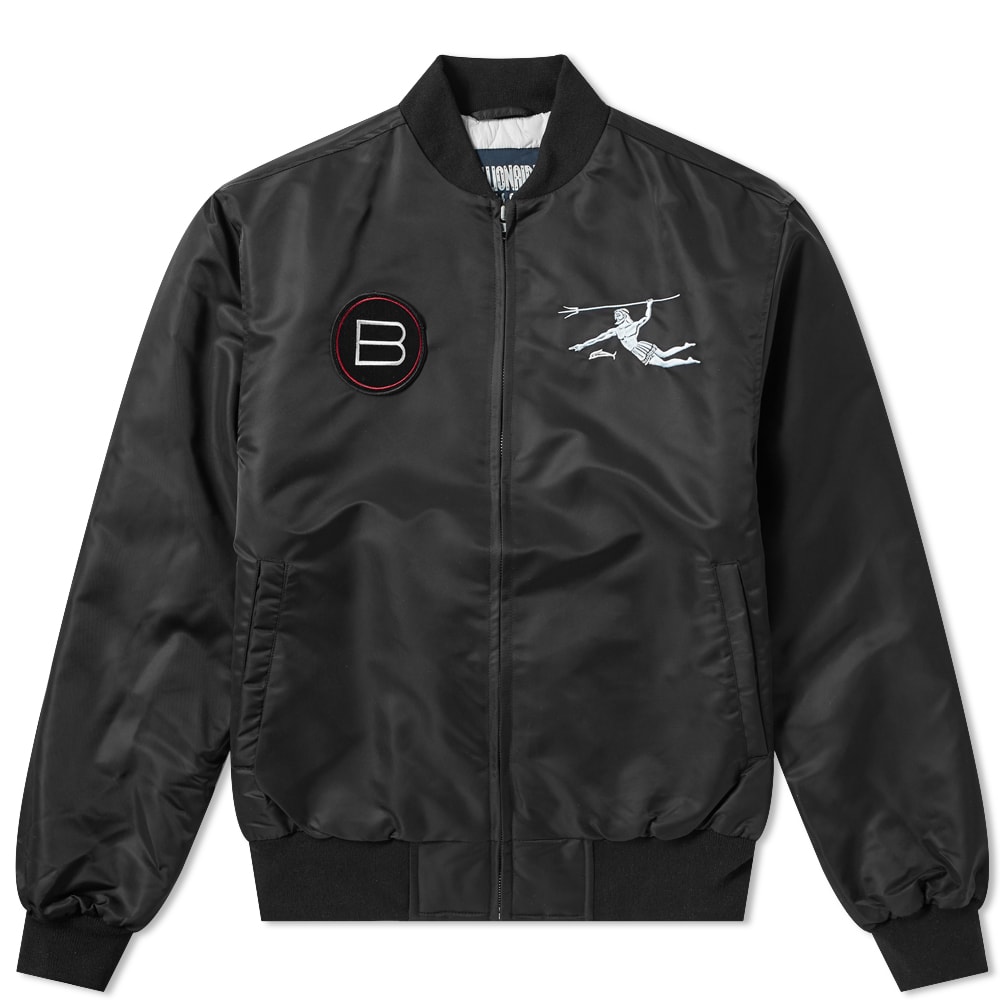 Infusing their street-ready designs with ancient mythological references, Billionaire Boys Club present the Neptune jacket. With a collegiate appeal, this zip-up outer layer is emblazoned with appliquéd patches throughout, including the Roman god, Neptune and BBC's iconic arch logo to the reverse. Equipped with a ribbed collar, cuffs and hem, this authentic bomber jacket will be the perfect finishing touch to any everyday outfit. 

100% Polyester
Zip Closure
2 Side Zip Pockets
Appliqué Branding 
Ribbed Collar, Cuffs & Hem