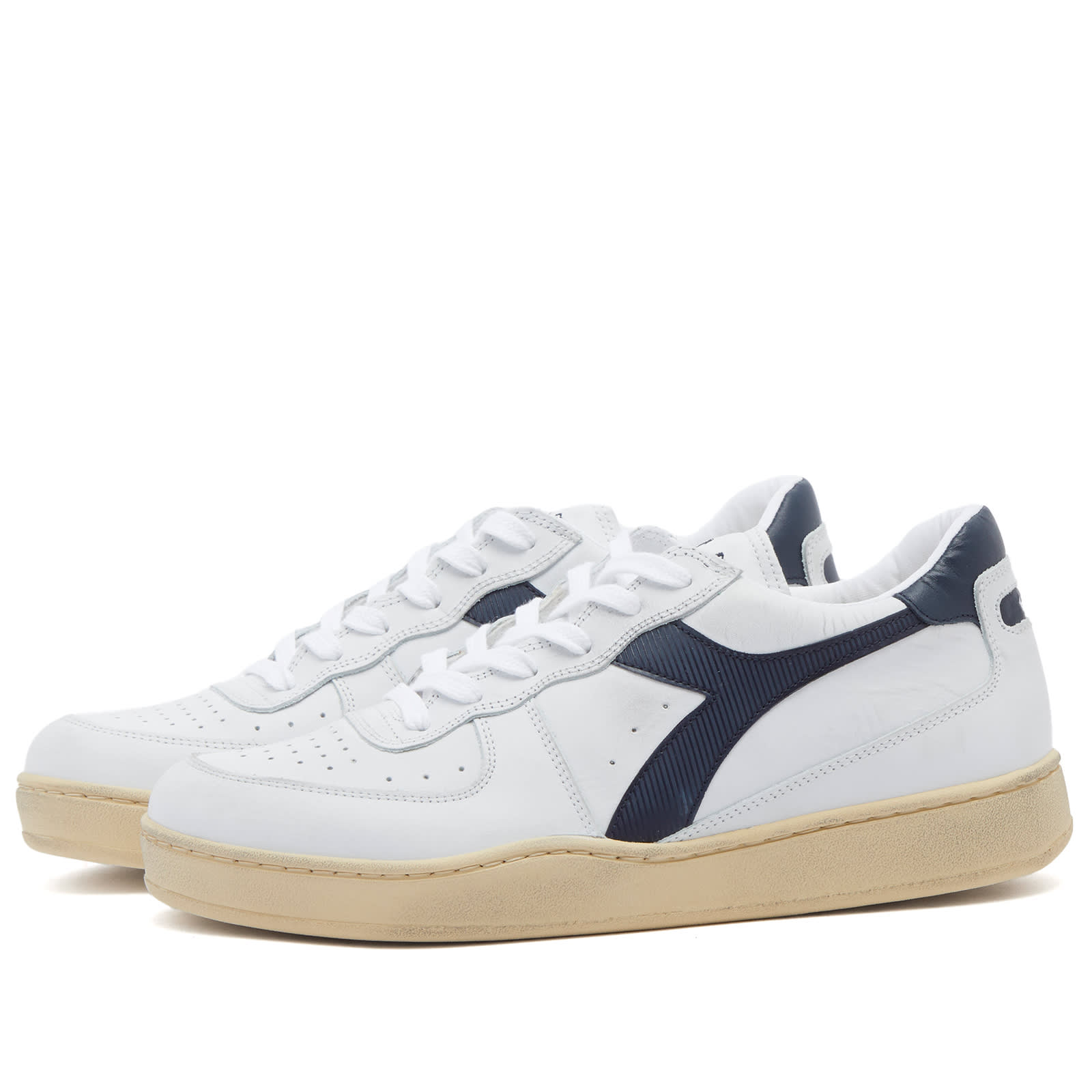 Diadora Men's Basket Low  White/Blue Denim - 201-179043-C4656