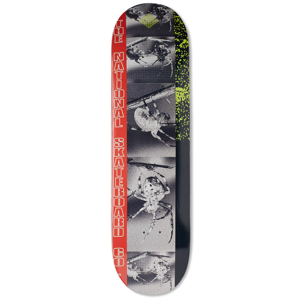 Not suitable for the arachnophobe, this creepy crawly inspired deck arrives from The National Skateboard Co.. Constructed from a premium Canadian maple, the skating essential sees spiders printed to the underside, whilst a flash of orange to the other ensures you'll turn heads with every skate. 

7 Ply Canadian Maple Deck
Width: 8.375"
Printed Branding