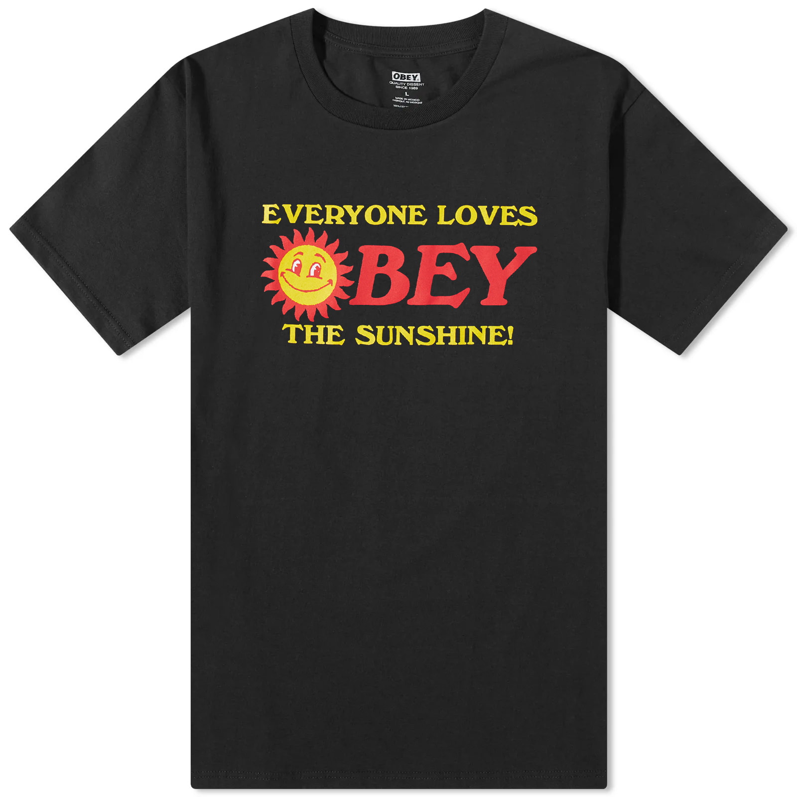 ◆OBEY◆オベイ EVERYONE LOVES ザ・サンシャインTシャツ Obey Everybody Loves The Sunshine T-Shirt Black | END. (AR)