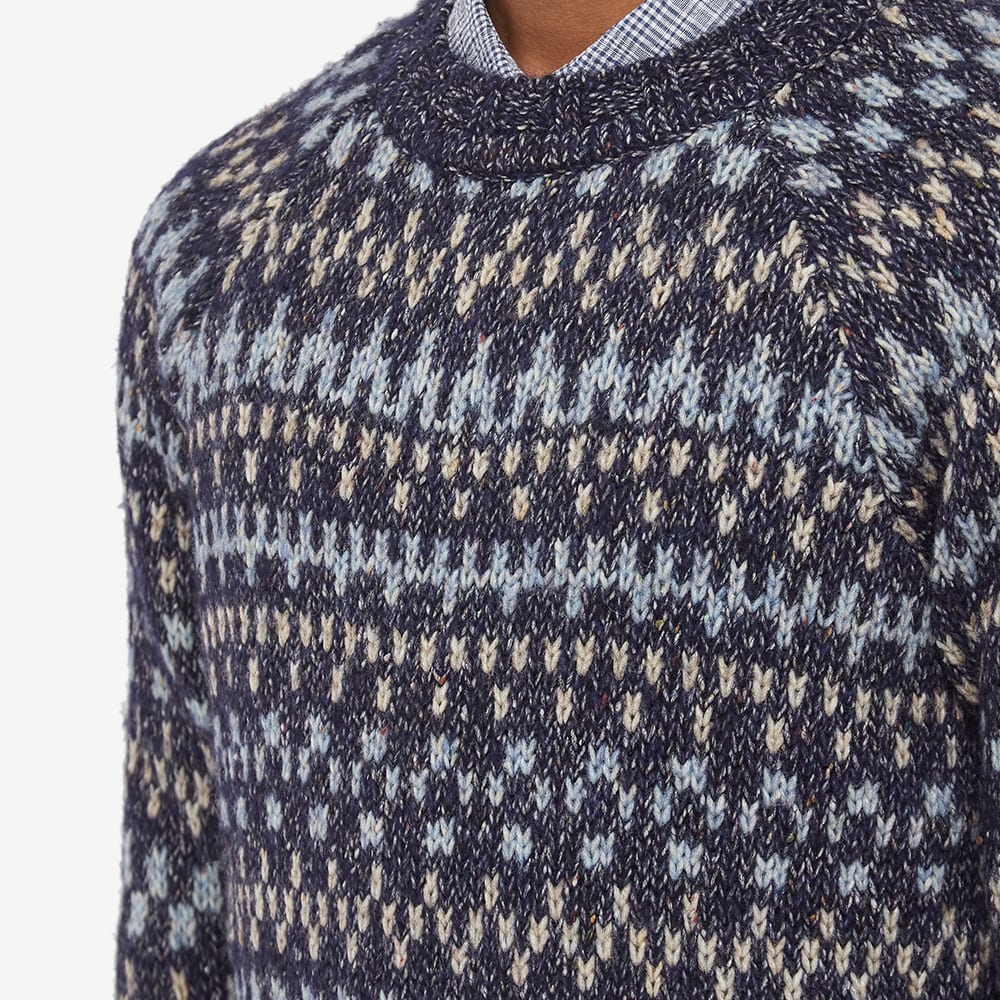 A.P.C. Leonhard Fair Isle Crew Knit Marine | END. (US)
