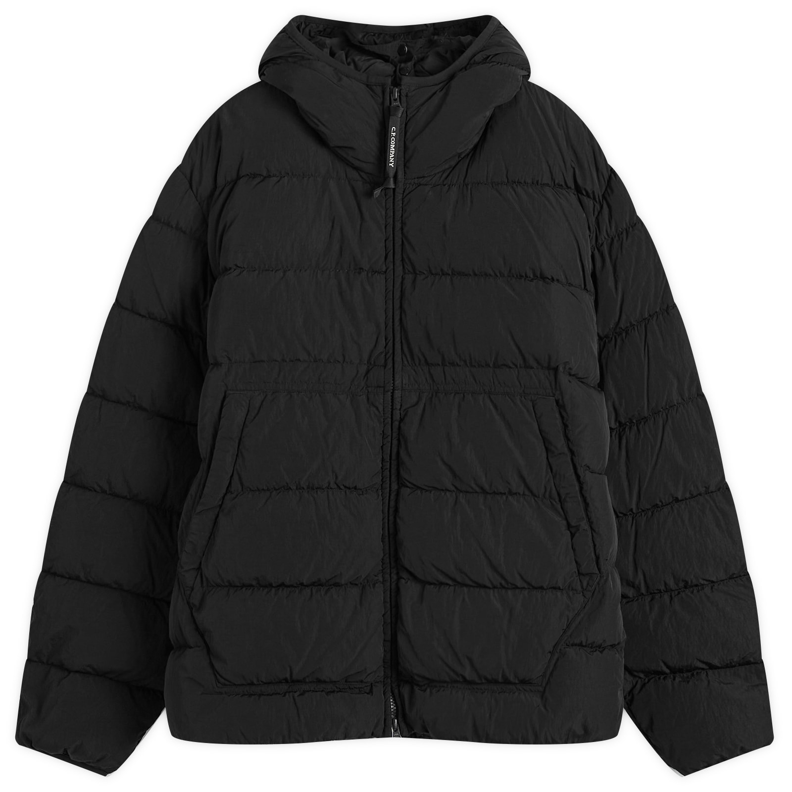 ジャケット・アウター C.P. COMPANY GOGGLE DOWN JACKET BLACK C.P. Company Men's Chrome-R Mixed Goggle Down Jacket in Black C.P.