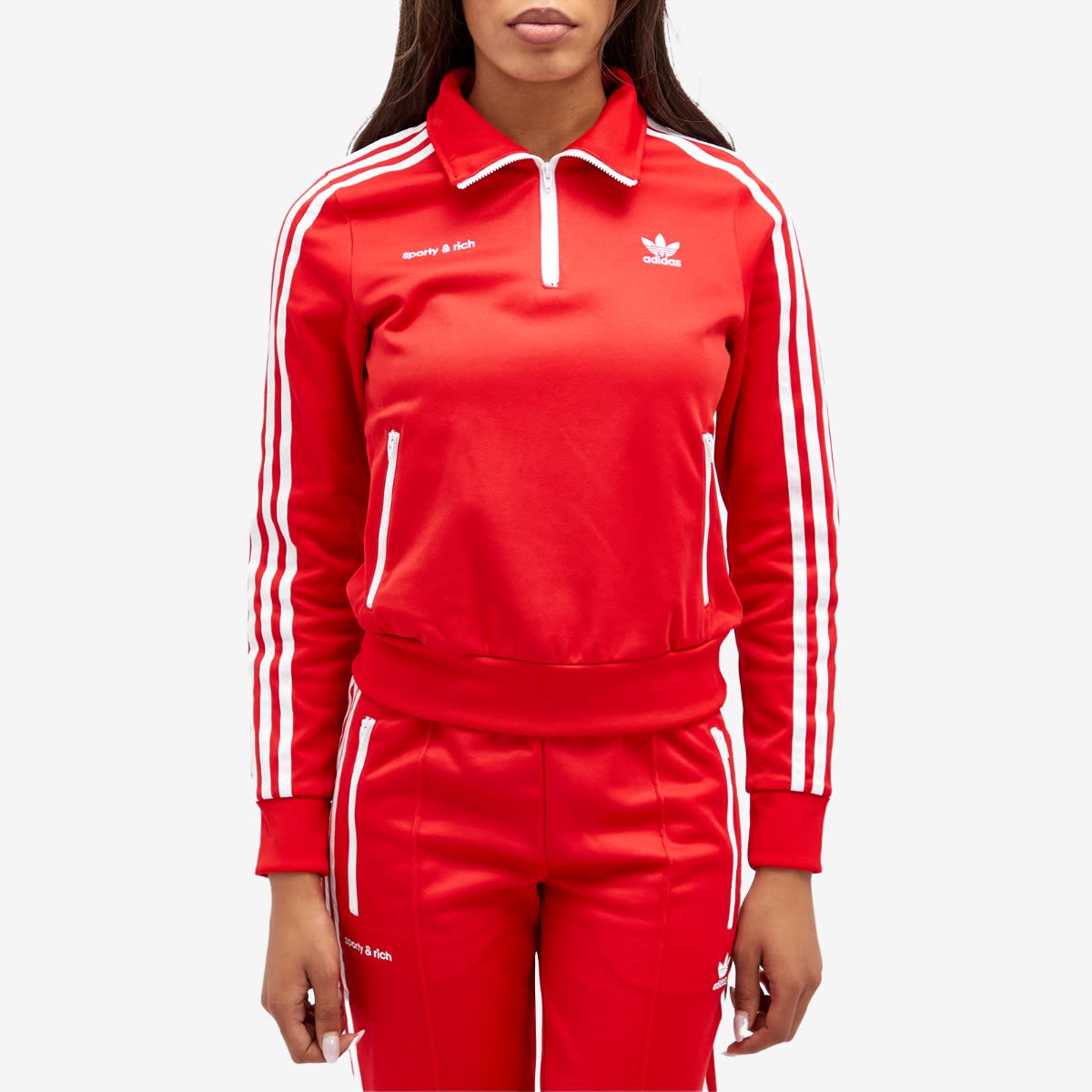 Adidas Women's x Sporty & Rich Track Top Collegiate Red | JD3766