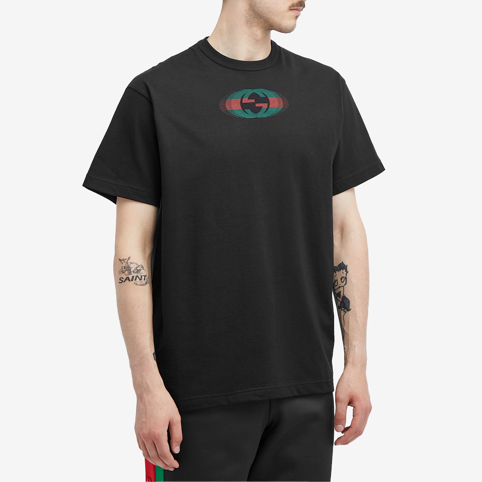 Gucci Men's Back Logo T-Shirt Black | 795957-XJGQ5-1152 | FOOTY.COM
