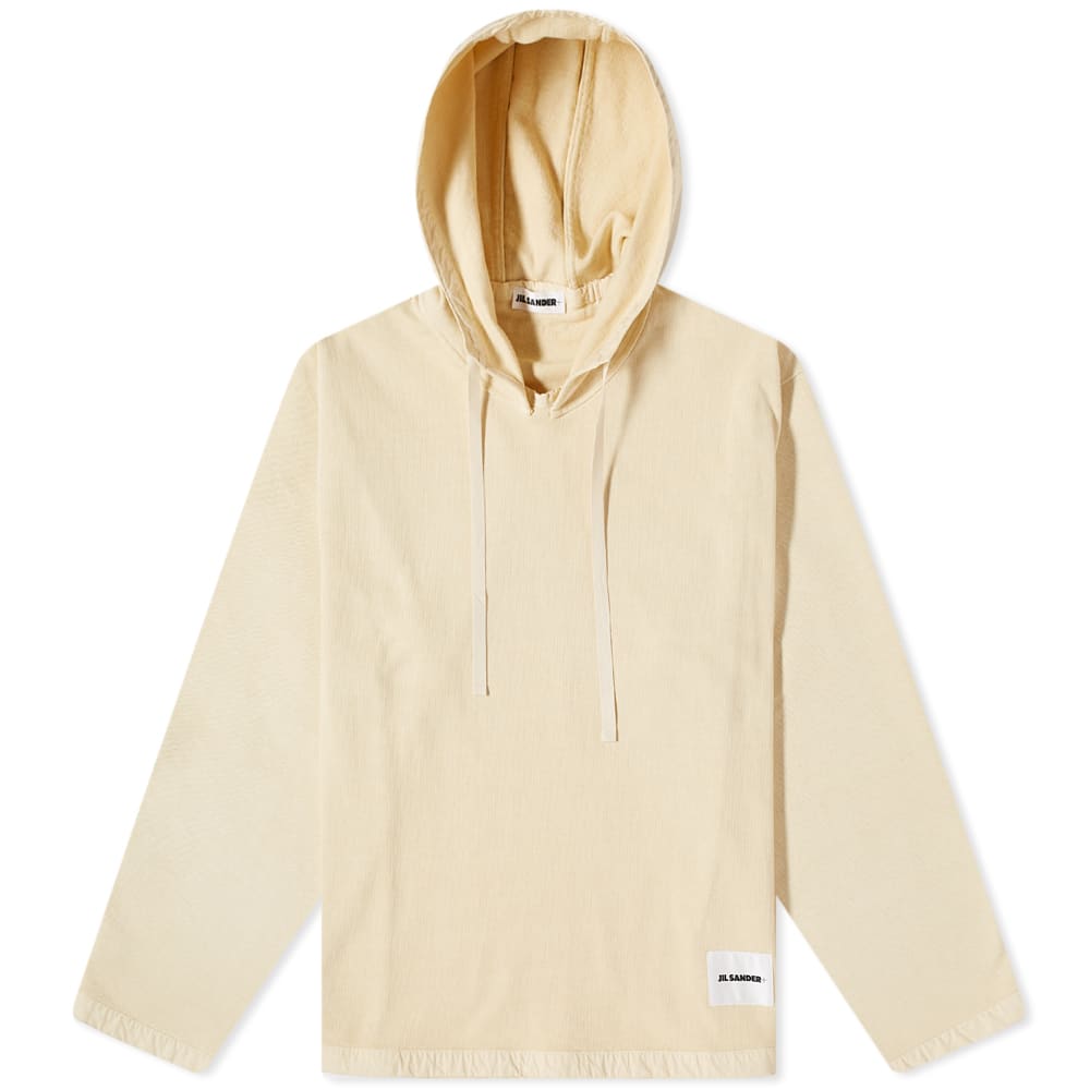 Jil Sander Garment Dyed Popover Hoodie Milk | END.