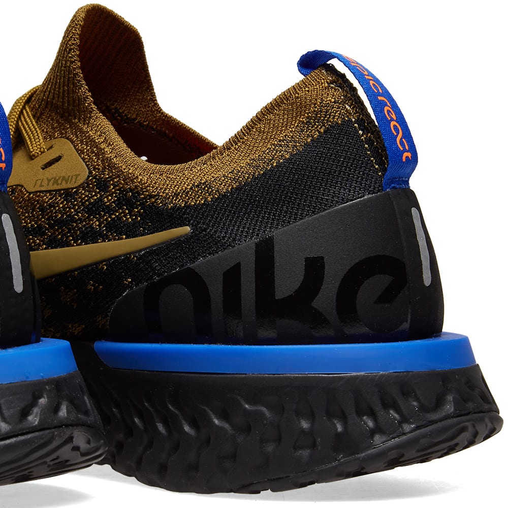 nike epic react flyknit black and orange