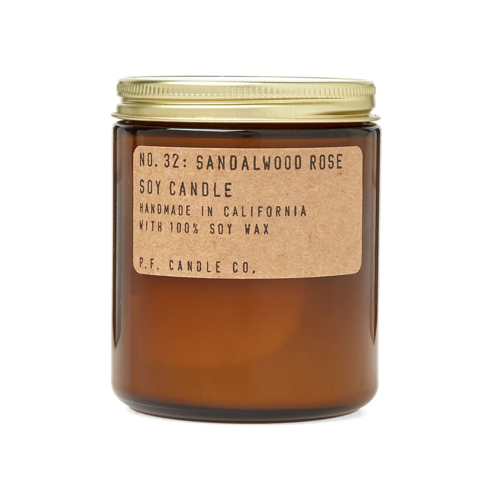 After years of development, P.F. Candle Co. proudly present their signature ‘Sandalwood Rose’ scent. Carried by a natural soy wax candle, this scent sees the grit of New York nights meet the botanical calm of a Los Angeles afternoon. Here, soft rose, earthy sandalwood and mysterious oud create a magnetic depth that is sure to bring warmth and depth to any space.
 
 7.2oz
 Natural Soy Wax 
 Top Notes: Violet Leaf & Marine 
 Mid Notes: Patchouli, Iris & Cashmere Rose 
 Base Notes: Sandalwood, Amber, Oud, Labdanum & Musk
 40-50 Hours Burn Time