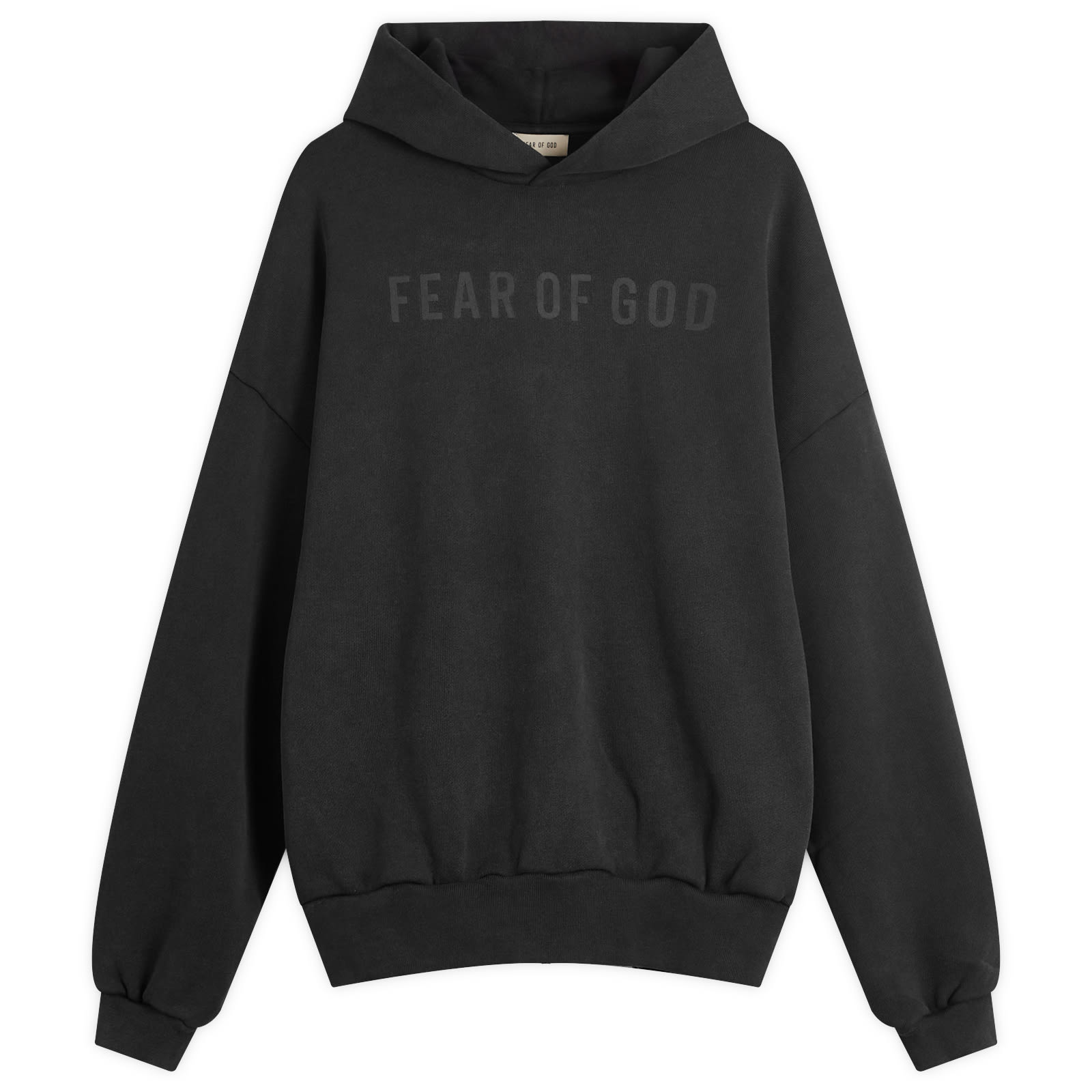 Fear of God Text Logo Hoodie Black | END. (US)