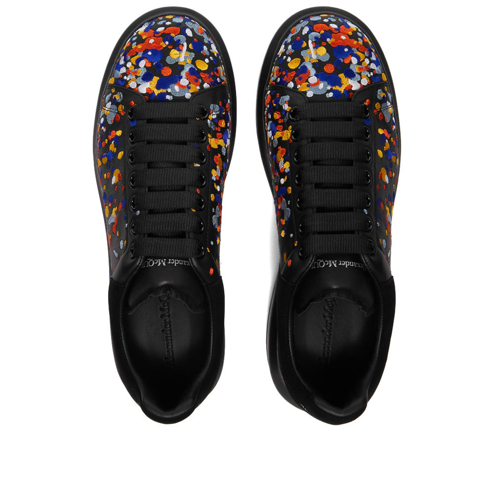 Alexander McQueen Paint Splatter Wedge Sole Sneaker Black & Multi END