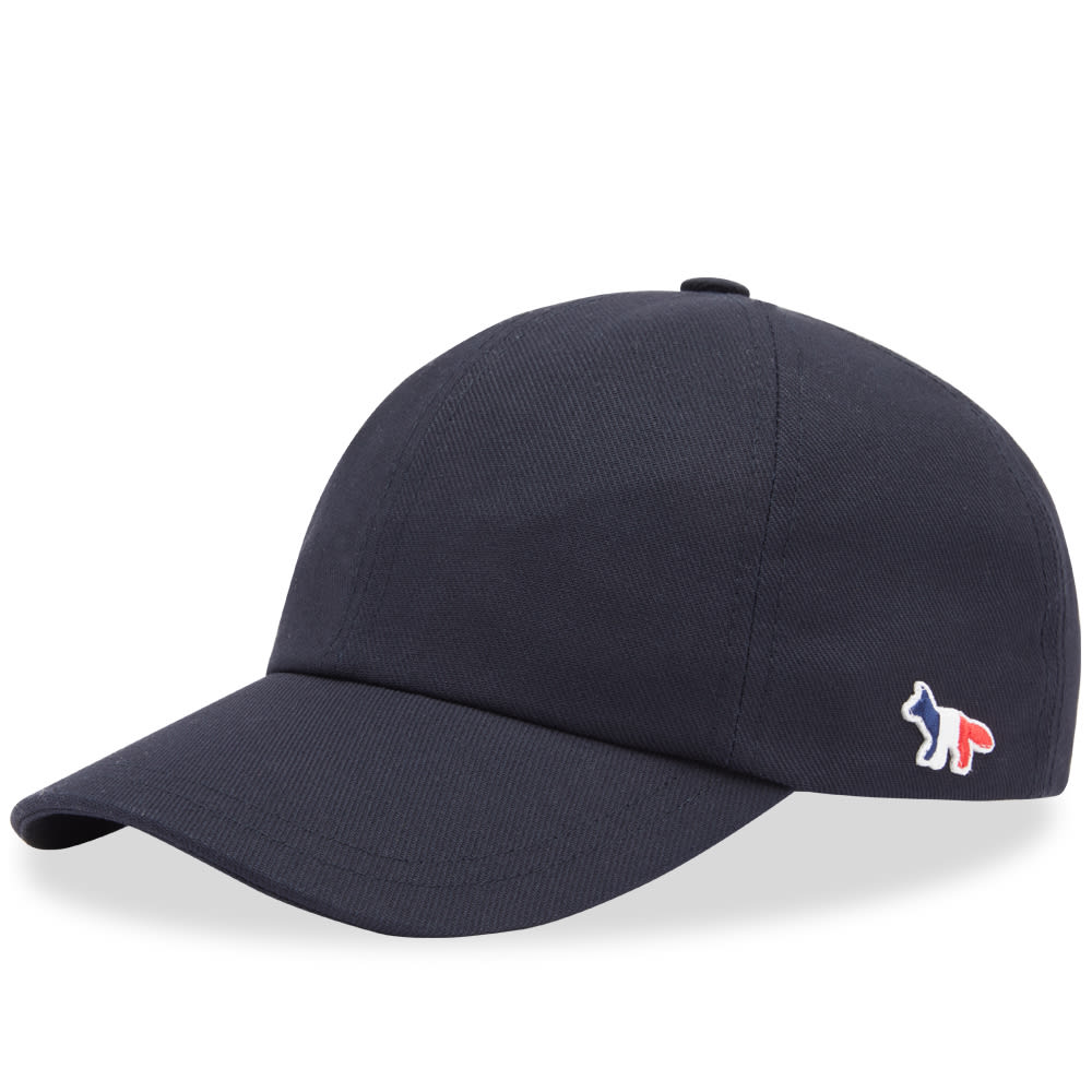 Maison Kitsune Tricolor Fox Patch 6 Panel Cap Navy | END. (US)