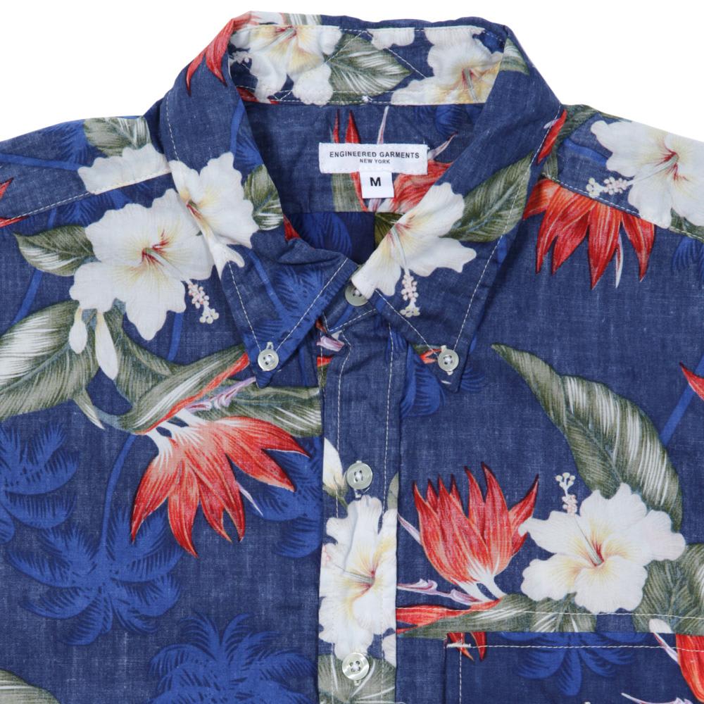 Engineered Garments Popover Shirt Navy Hawaiian Print | END.