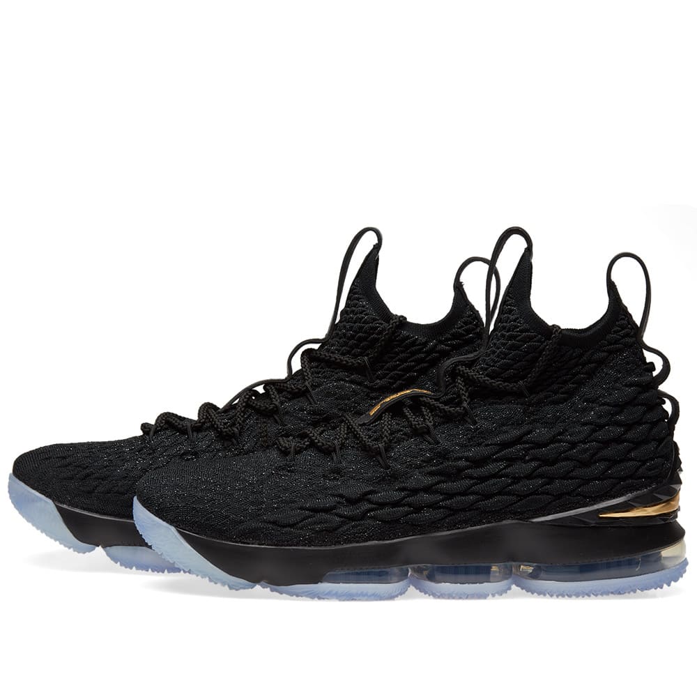 lebron shoes black gold