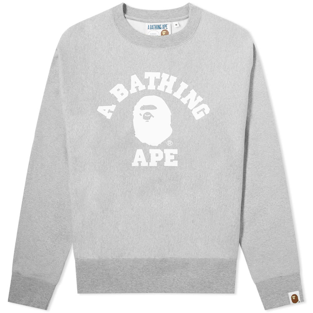 A Bathing Ape Relaxed College Crew Grey | END.