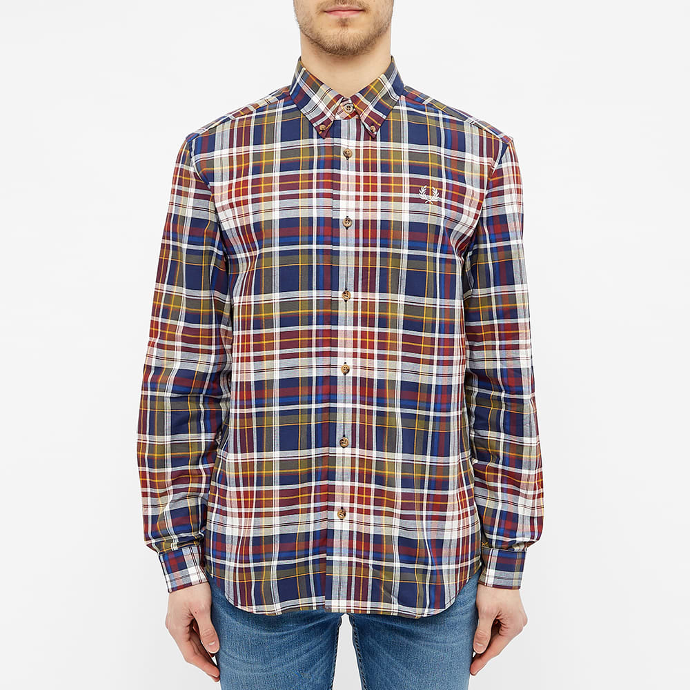 Fred Perry Tartan Shirt Navy | END 