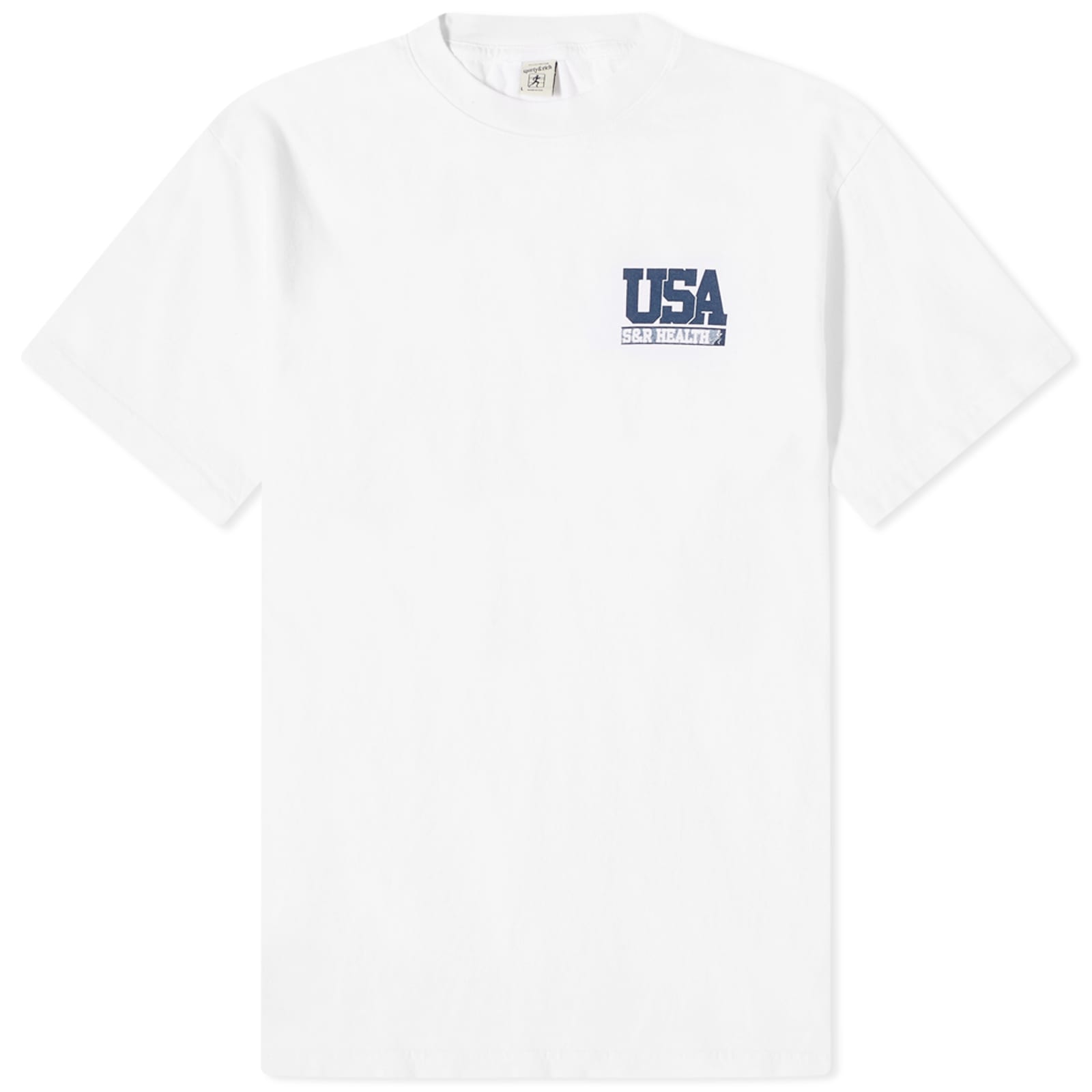 ★Sporty & Rich★ Team USA Short Sleeve T-Shirt White TS883W Sporty & Rich Team USA T-Shirt White/Navy - Curated Menswear