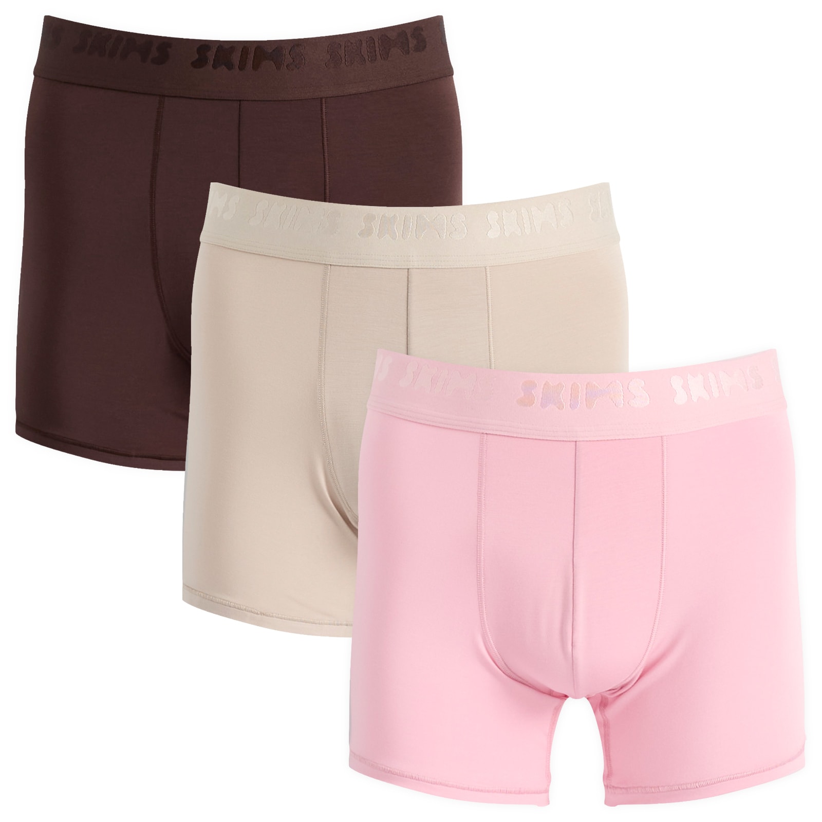 SKIMS Men’s Stretch Boxer Brief 3″ – 3-Pack Halite Stone Multi