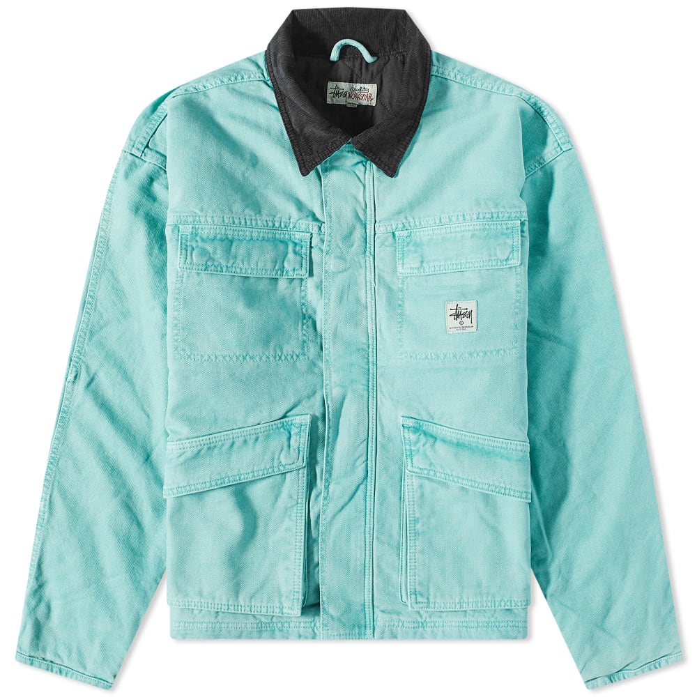 Stussy Washed Canvas Shop Jacket Teal | END. (US)