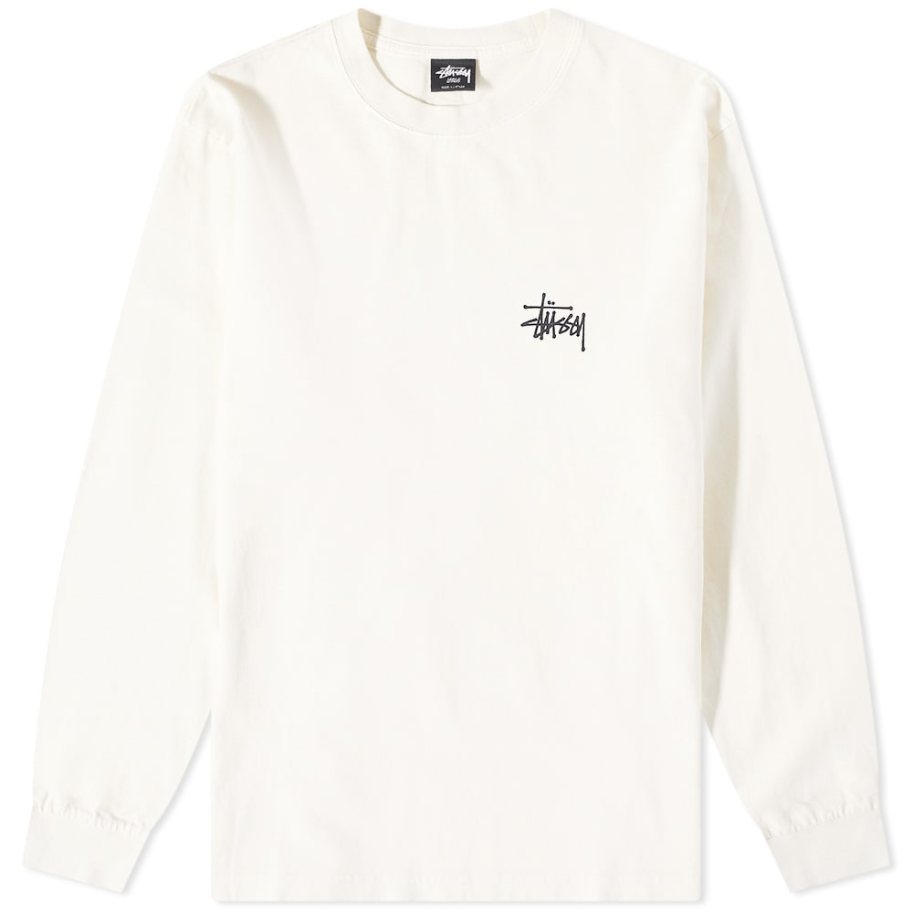 Stussy Long Sleeve Basic Pigment Dyed T-Shirt Natural | END