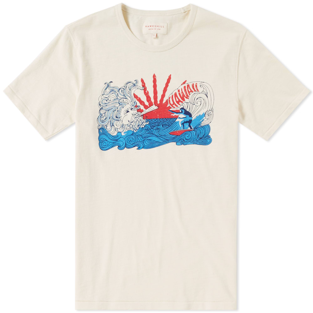 Hawksmill Denim Co. aim to create denim and apparel which does not date in terms of style or trend, but instead will become more beautiful with age. The Graphic Peace Tee is cut from a slub cotton jersey and features a colourful print to the chest, it is finished with a crew neckline.

100% Cotton
Crew Neckline
Graphic Print to the Chest