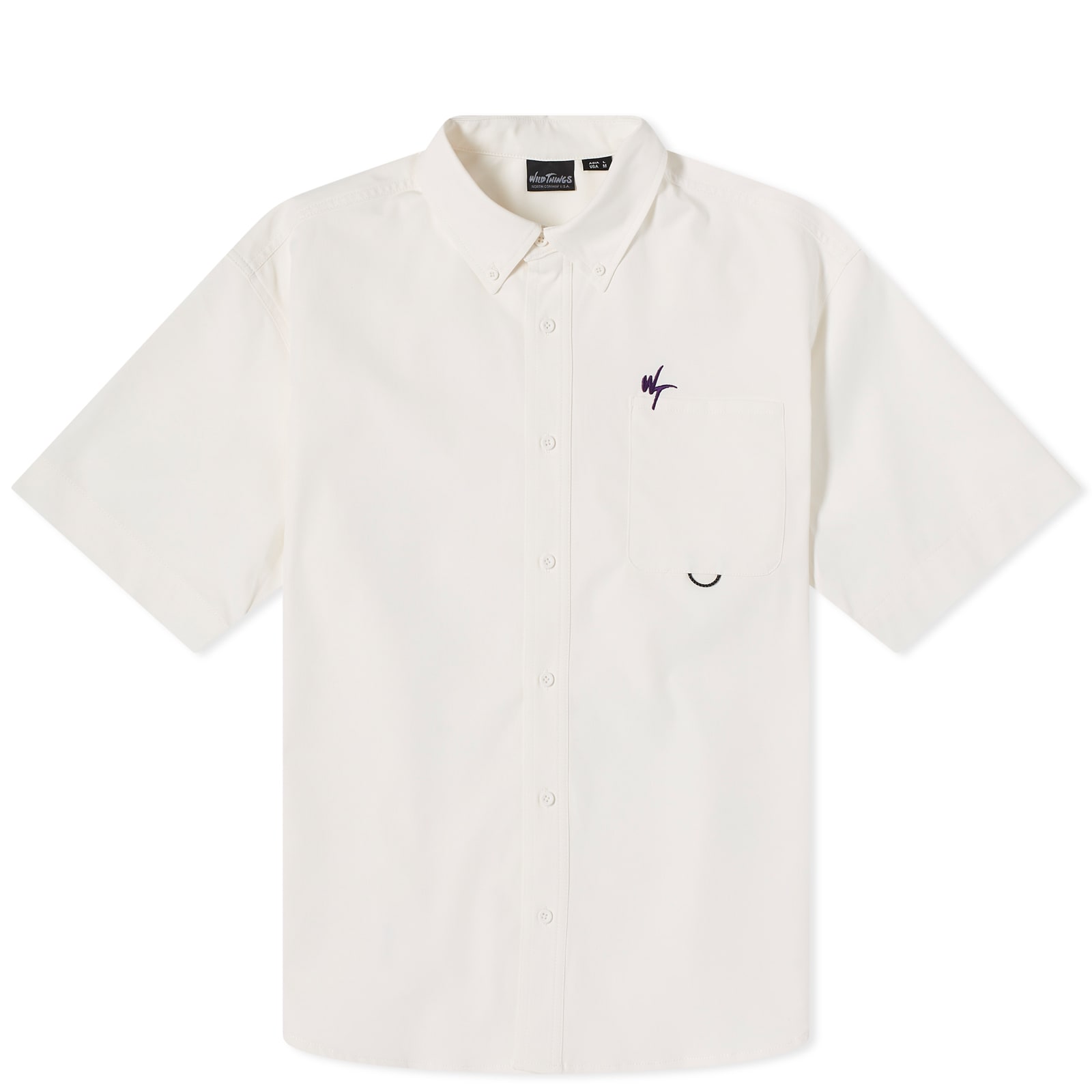 Wild Things Men’s Embroidered Short Sleeve Shirt White